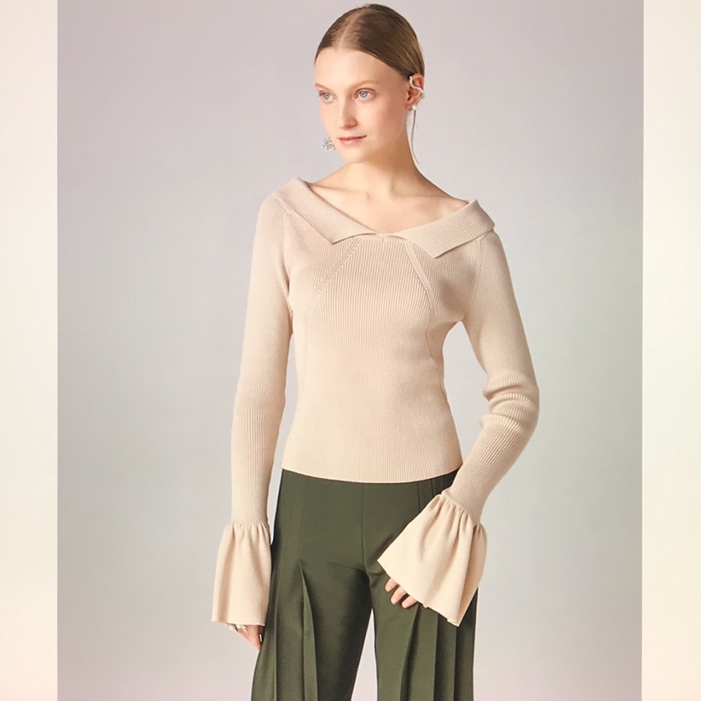 ADEAM Fan knit top New